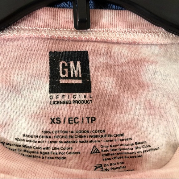 GM official product women’s pink/brown tie-dyed longsleeve Tee Chevrolet XS - Picture 2 of 3
